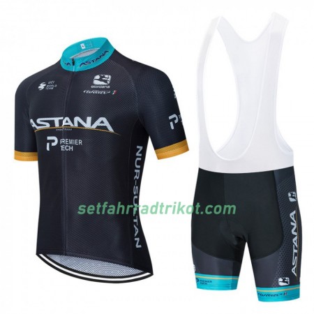 Fahrradbekleidung Radtrikot Kurzarm + Trägershorts 2020 Astana Pro Team N002